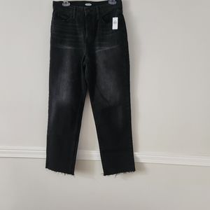 High rise black darkwash jeans